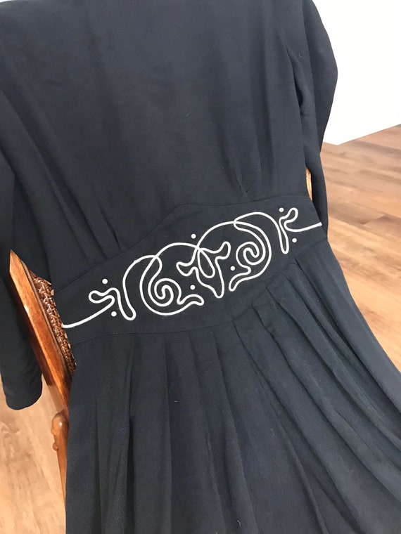 Vintage Black Midi Dress - image 2