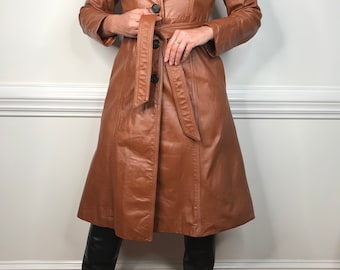 Vintage Leather Trench Coat