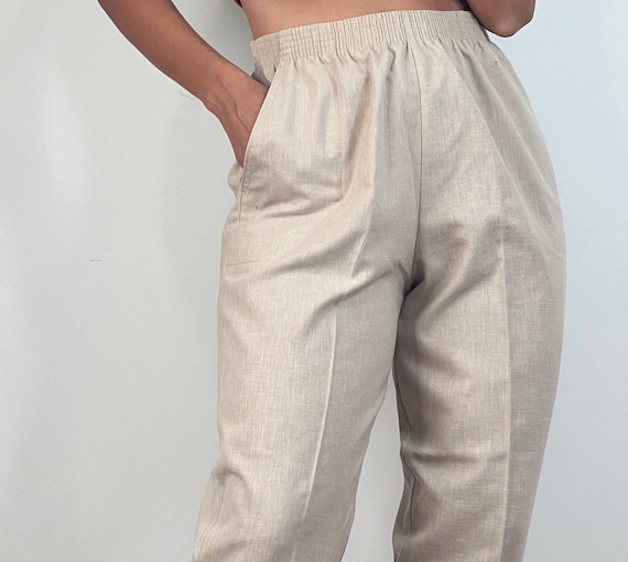 Vintage Beige High waisted Trousers - image 1