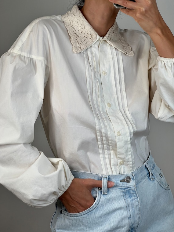 Vintage Collared Cotton Shirt - image 3