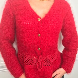 Vintage Hand Knit Cardigan/ Austrian Cardigan/ One of a Kind