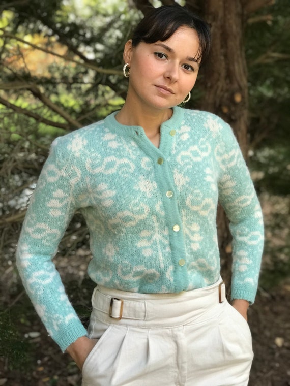 Vintage Baby Blue Cardigan - image 1