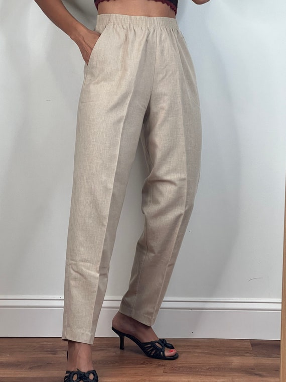 Vintage Beige High waisted Trousers - image 2