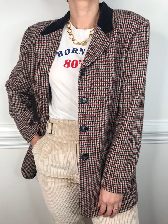 vintage houndstooth blazer