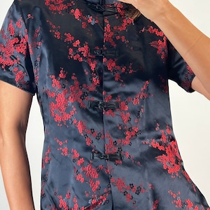 Vintage Black Asian Blouse