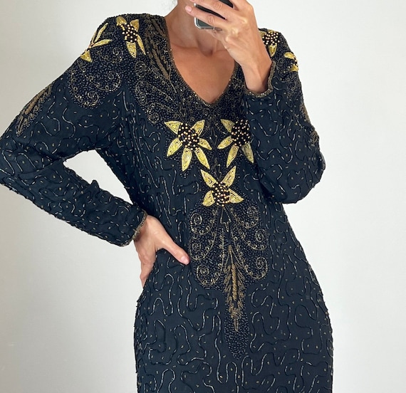 Magnificent Vintage Silk Beaded Dress - image 1