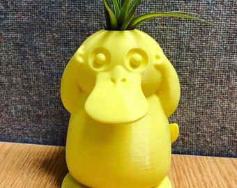Psyduck planter, 3D printed, Christmas Gift,pokemon planter, Holiday Gift, Home decor, Gardening, cute, cuddle, kids Gift