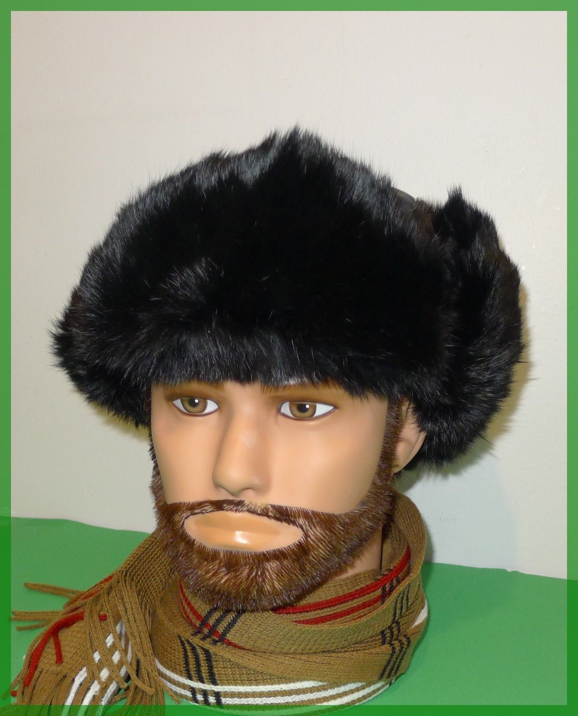 Pretty genuine Simons' black rabbit fur trooper/ushanka Etsy
