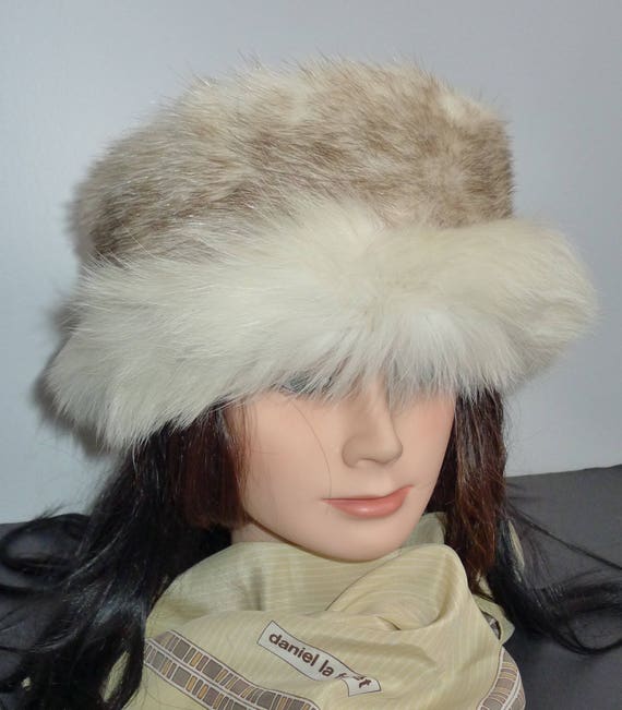 Beautiful vintage crossmink fur headband with fox… - image 1