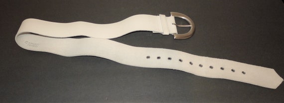 White leather belt -Genuine leather white belt - … - image 2