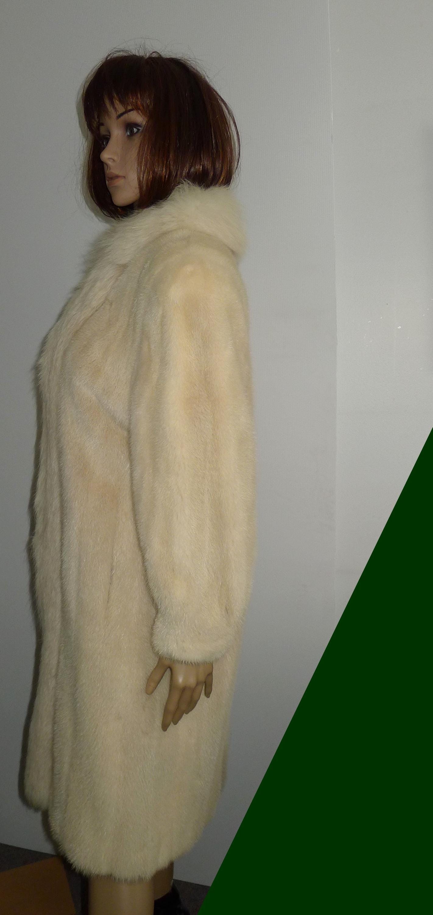 Manteau En Fourrure De Vison Véritable - Marron Clair, Taille 40 - Neuf Sans étiquettes - Fourrure Du Nord
