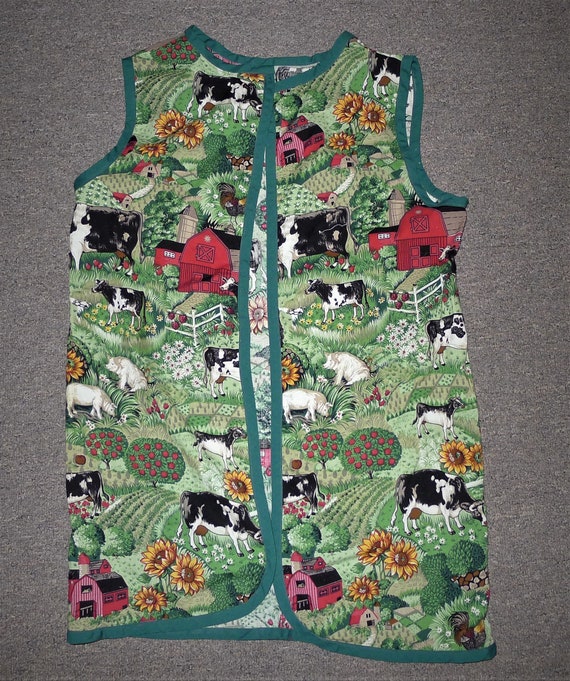 Nice handmade apron with pocket and animal farm m… - image 6