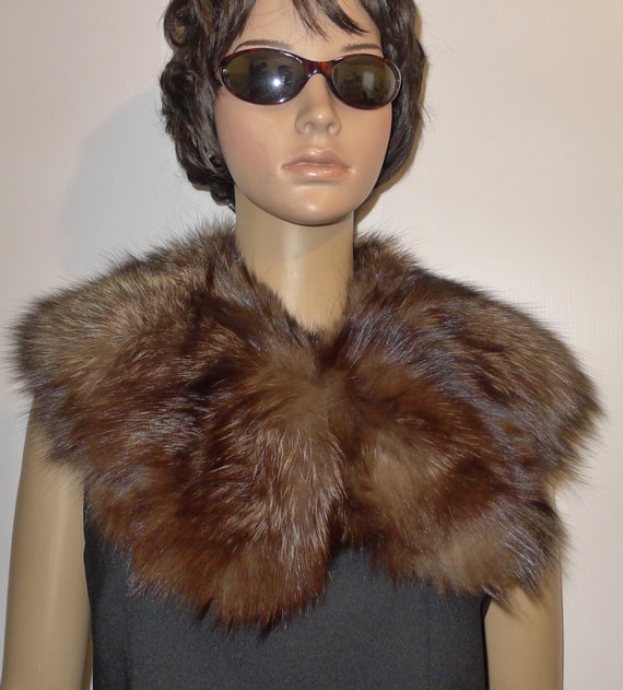 Beautiful vintage silver fox fur collar - in exce… - image 1