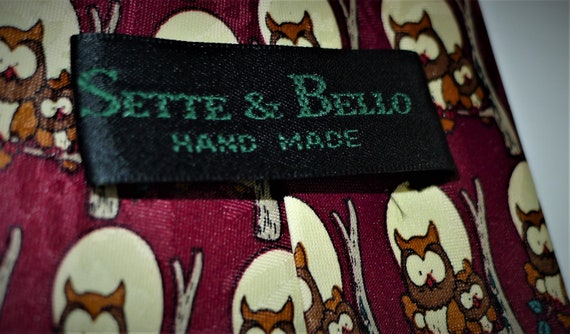 Lovely polyester tie with owl pattern by SETTE & … - image 3