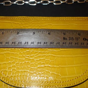Cute little yellow ZARA Trafaluc crossbody bag with small chain, 7" x 6" x 1" image 5