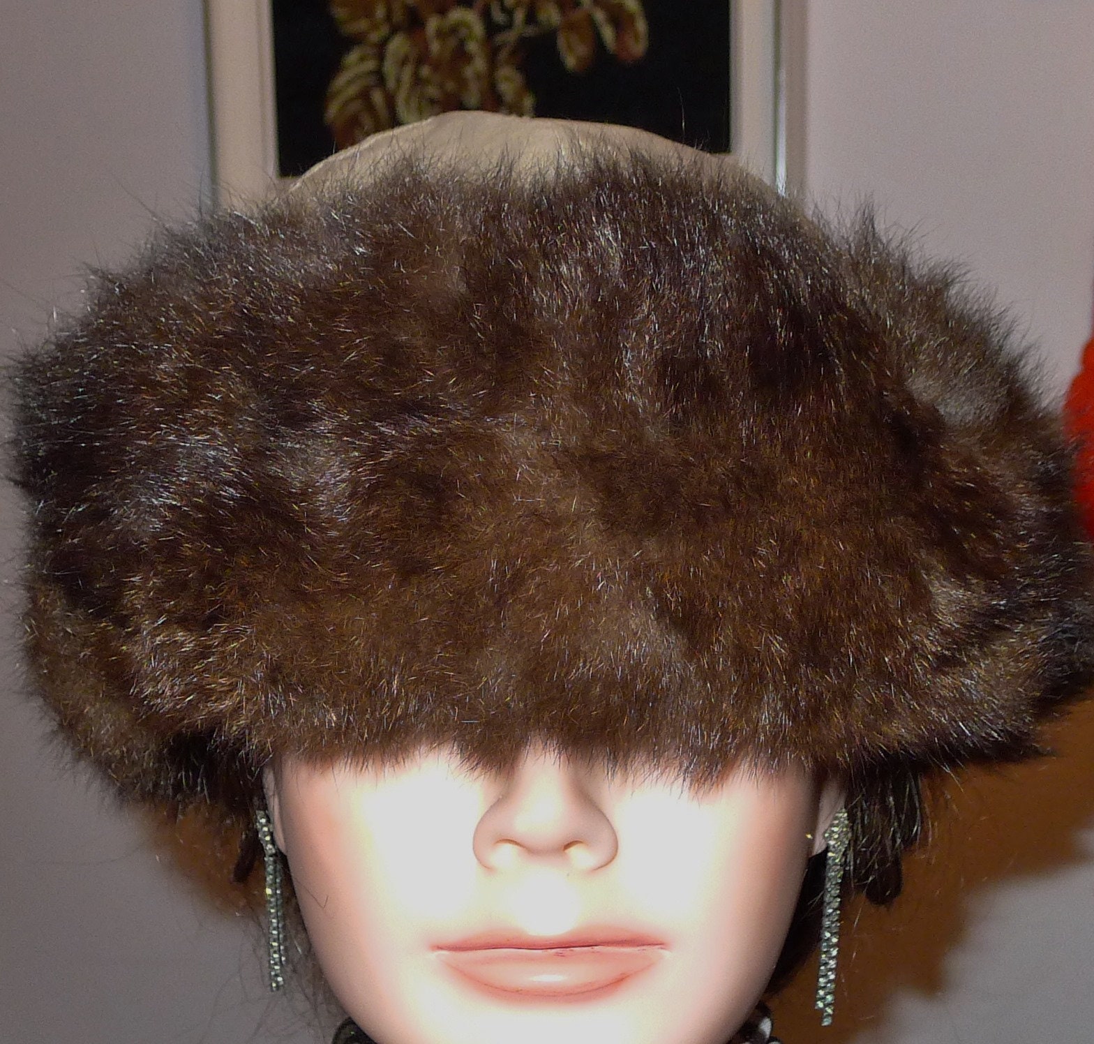 Elegant Brown Fur HatVintage Opossum Fur Hat Vintage MUSCALUS FURS Possum Brown Fur Ladies Hat with  main image 3