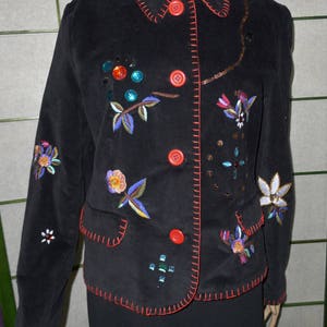 Superb Simon Chang vintage beaded embellished Denim jacket long sleeves - Size M