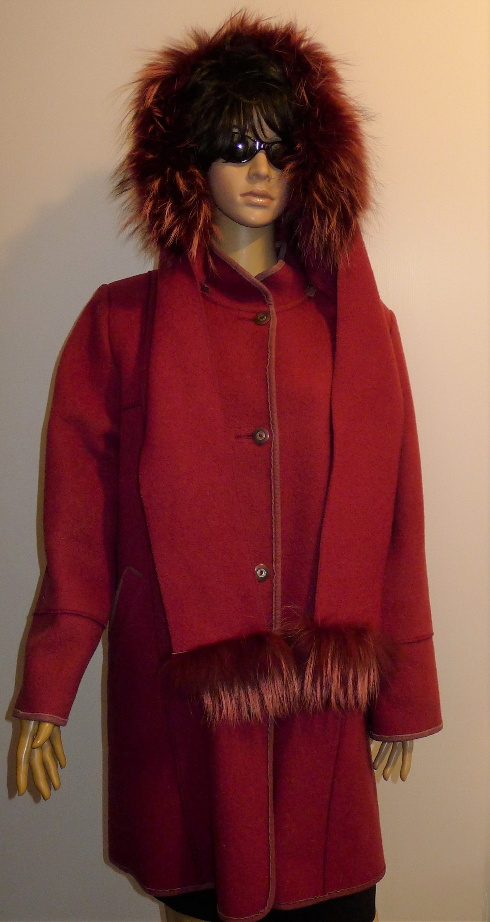 Warm Vintage Red EPSILON CANADA Lined Boiled Wool Coat With - Etsy Canada