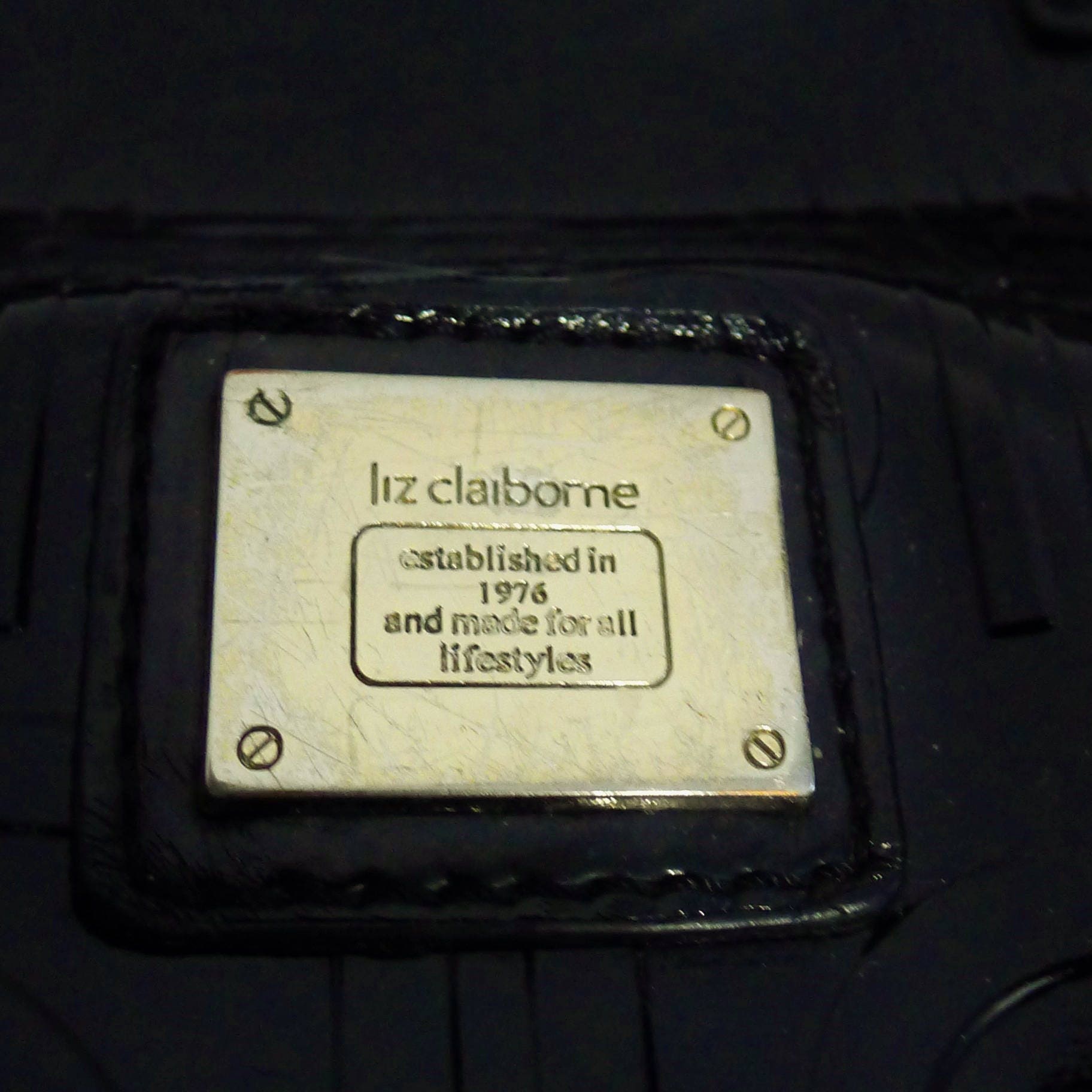 Chic Vintage Black Faux Leather Bag From Liz Claiborne. Practical Handbag From Liz Claiborne. Etsy UK