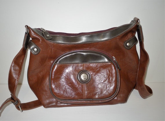 Beau sac bandoulière brun de marque MOUFLON en simili cuir. - Etsy Canada