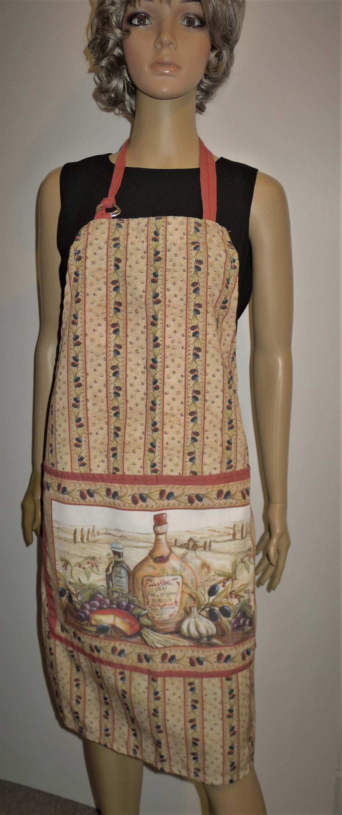 Nice Vintage Apron With Front Pocket Mediterranean Pattern. Etsy