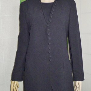 Elegant vintage designer long black lined blouse/blazer AMULETI Mariella Burani - Sz M