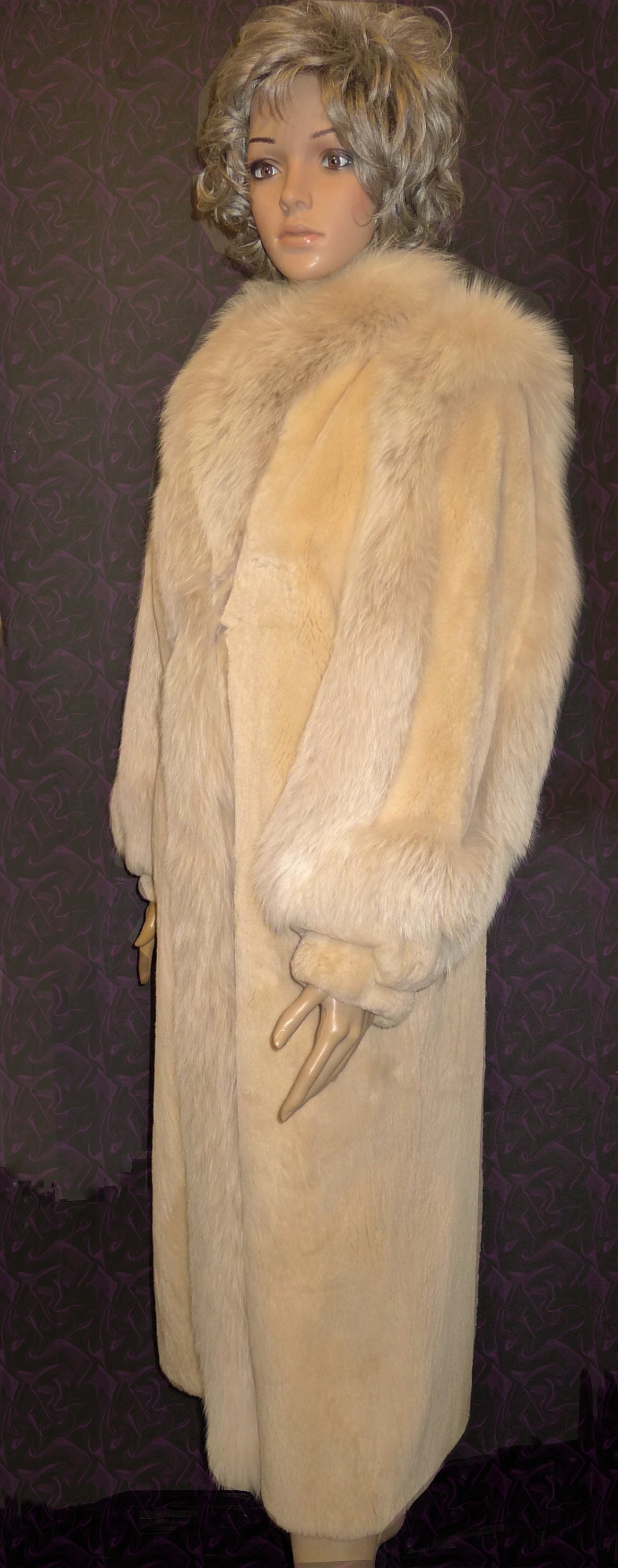 Sheared Beaver and Fox Fur Coat Cream Color .superb Etsy Canada