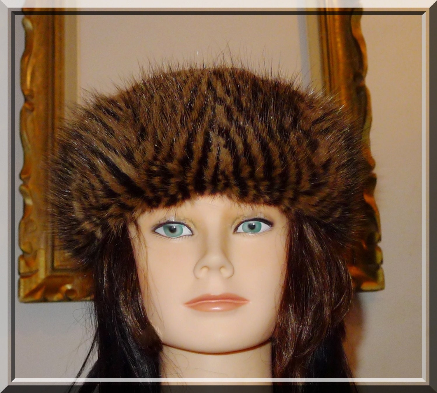 Lovely Vintage Two Colors Mink Fur Hat With Suede Top. S XS 2 Etsy Canada