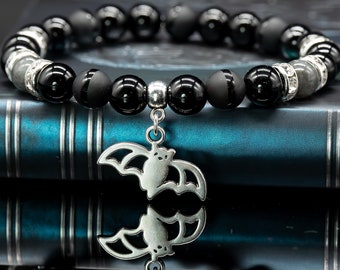 Bracelet Perles Chauve-Souris et Onyx