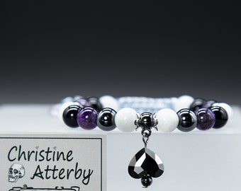 Asexual / Demisexual Pride Bead Gemstone Bracelet