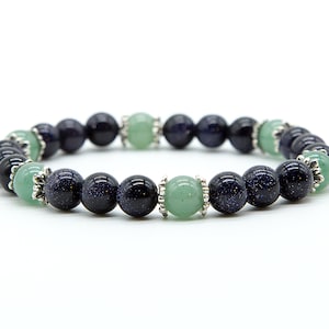 Blue Goldstone and Adventurine Bracelet