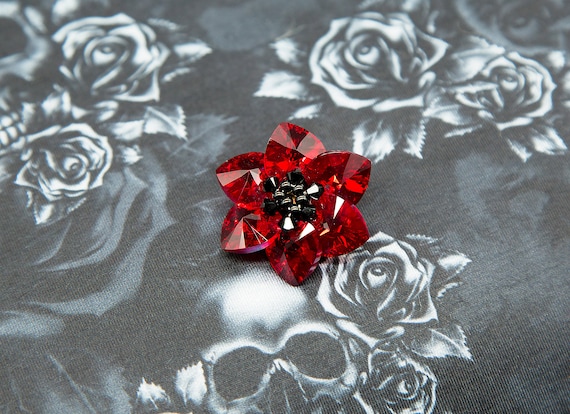 Swarovski flower brooch sale