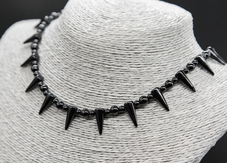 Onyx Spike Necklace / Choker image 6