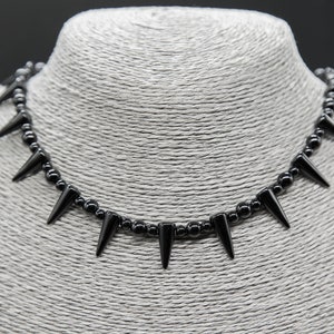 Onyx Spike Necklace / Choker image 8