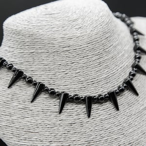 Onyx Spike Necklace / Choker image 7