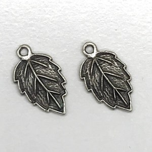 Silver Leaf Charm - Antique Silver Charm - Silver Charm - Silver Leaf - Accessories - Destash Supplies - DIY, Jewellery Craft Supplies