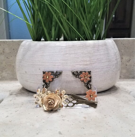 Beautician Hair Stylist Salon Ivory Rose Floral Business Etsy