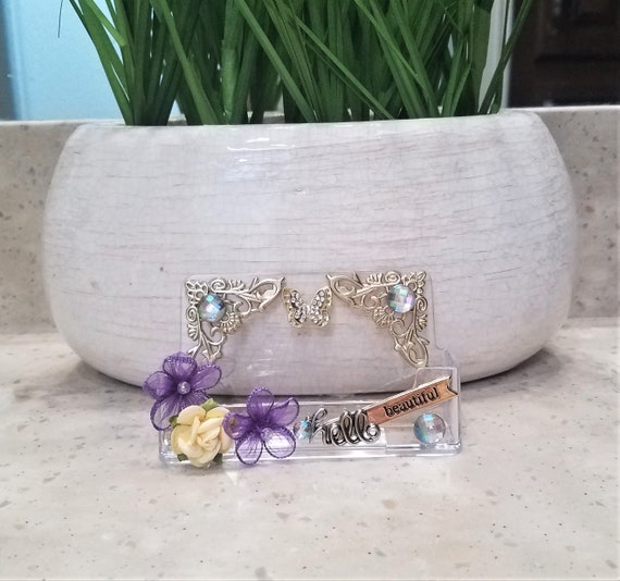 Beautician Hair Stylist Salon Yellow Rose And Purple Floral Etsy