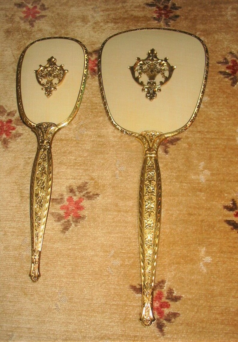 Hand Mirror and Brush Set Vintage Etsy