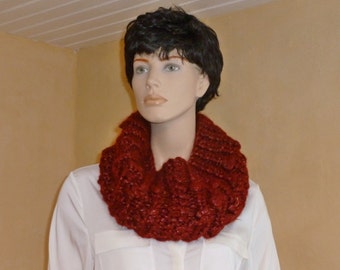 Echarpe en laine fait main, snood, tour du cou chaud et léger, FloraFCreation by Flora Fernandez, cadeau pour elle