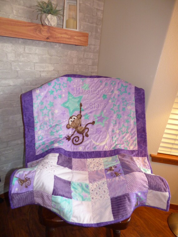 Purple Monkey Baby Blanket Etsy Canada