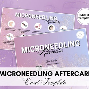 Microneedling Aftercare Card | Makeup Contract | Printable Template