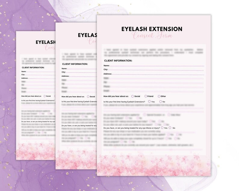 Eyelash Extension Consent Form Client Intake Form Etsy
