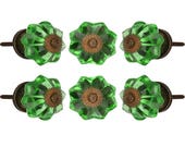Antique Finish Dark Green Glass Knob Set Of 6 Decorative Handle For Bedroom Office Drawer Cupboard Kitchen Cabinet Door Pull By Perilla Home