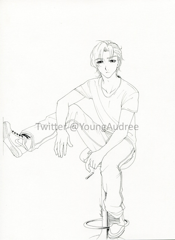 picture Anime Male Sitting Poses Drawing anime boy pose sketch