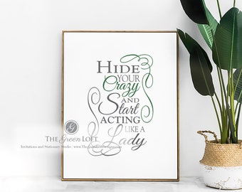Hide Your Crazy Printable Art: Miranda Lambert Lyrics (PDF)