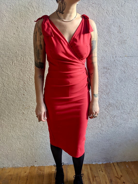 Red Wrap Dress - image 3