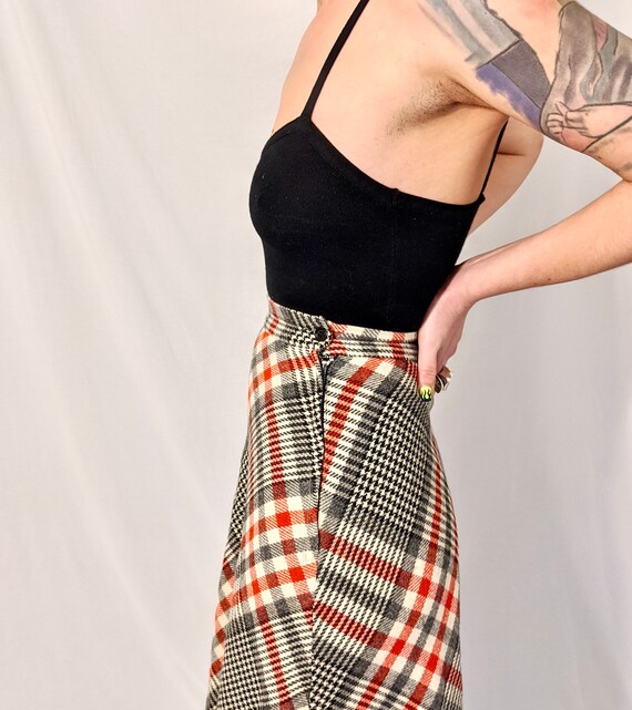 Vintage Wool Plaid High Waisted Skirt - image 2