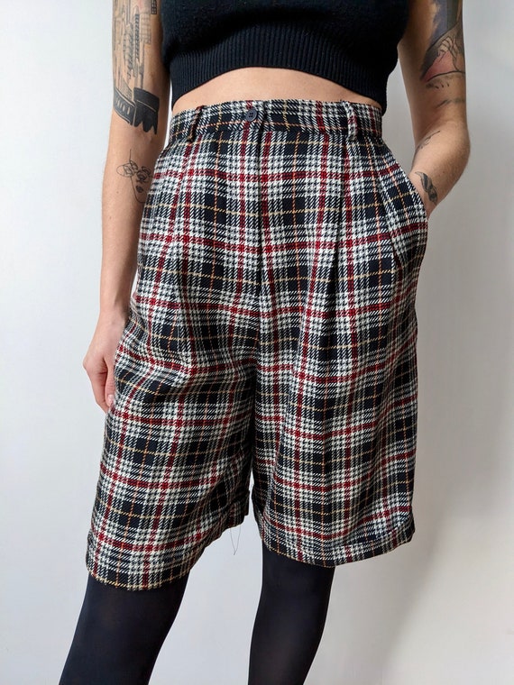 Plaid Wool Bermuda Shorts - image 5