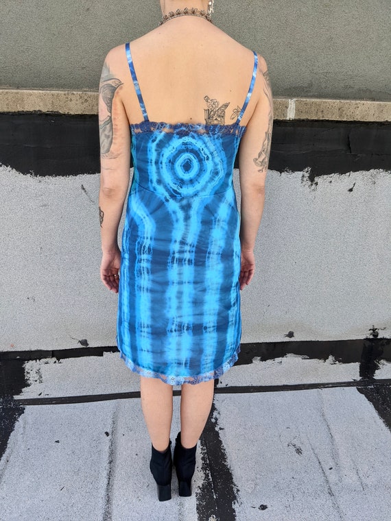 Blue Tie-dye Slip Dress - image 8